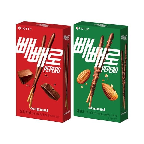 (현대Hmall) 초코 빼빼로 46g 20개+아몬드 빼빼로 32g 20개