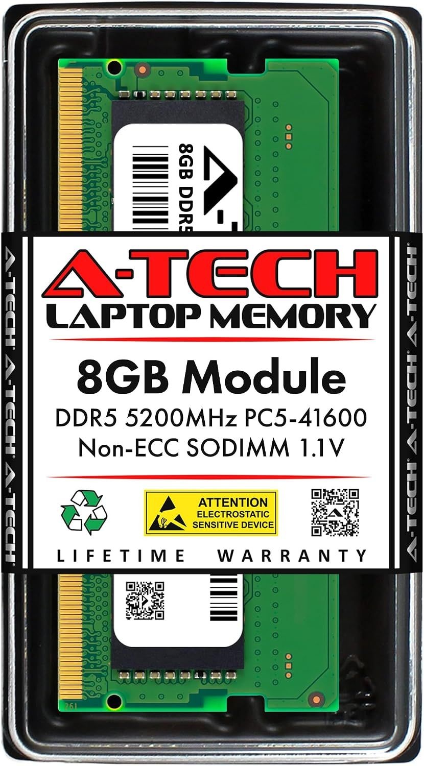 [해외] ASUS ExpertBook P1 P1503 <b>P1503CVA</b> P1403 P1403CVA 노트북용 ATech 8GB RAM DDR5 5200MHz PC541600 SODIMM 1.1V 262핀 NonECC 메모리 업그레이드
