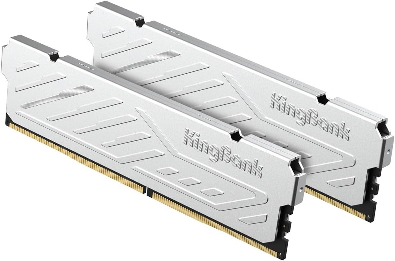 [해외] KingBank 컴퓨터 데스크톱 메모리 램 DDR5 32GB(2x16GB) 6000MT/s CL36 1.35V PC 게이밍/오피스/PS용 히트싱크 포함 XMP 3.0 및 AMD