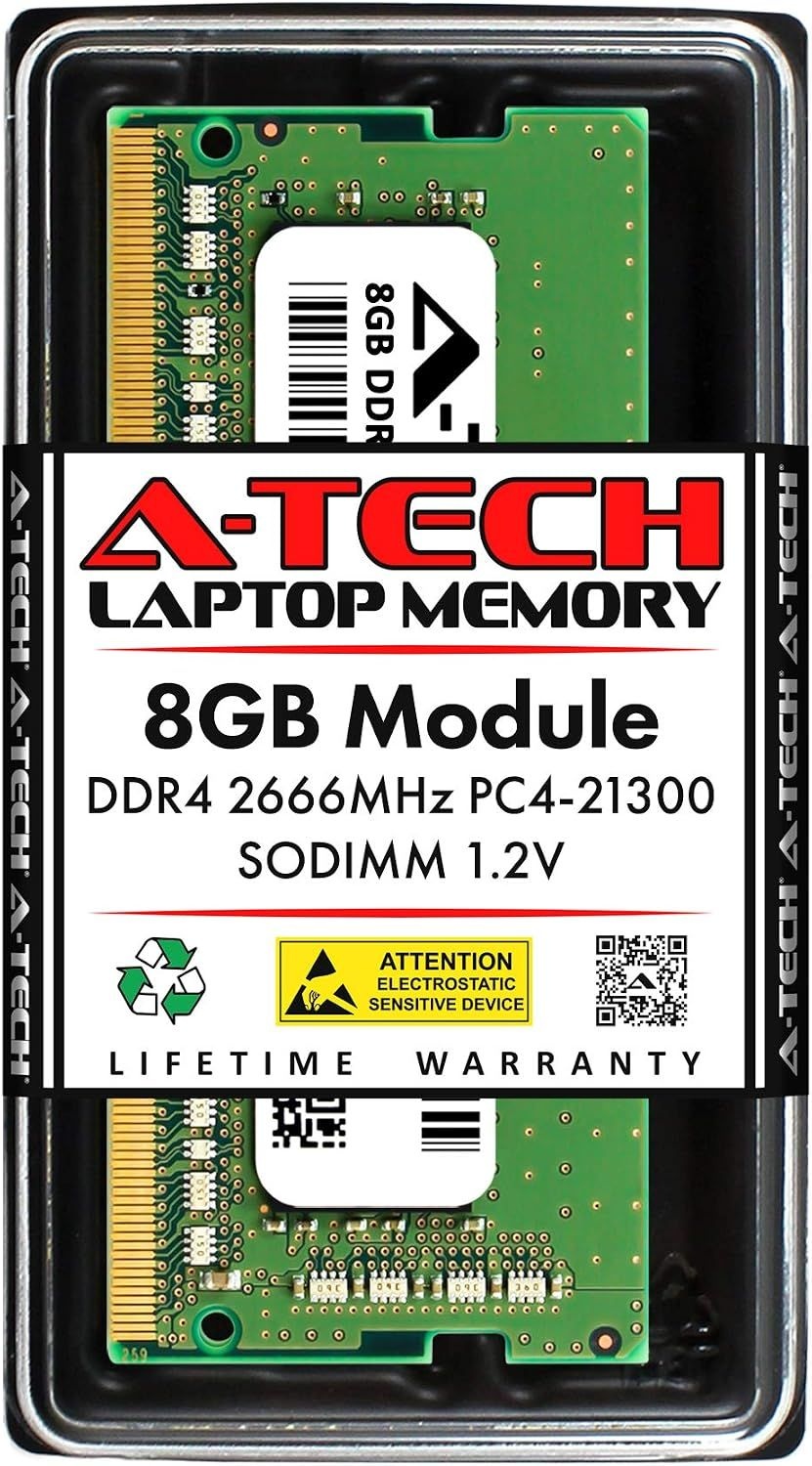 [해외] Dell XPS 15 7590 9570 노트북용 ATech 8GB RAM DDR4 2666MHz PC421300 SODIMM 1.2V 260핀 NonECC 메모리 업그레이드