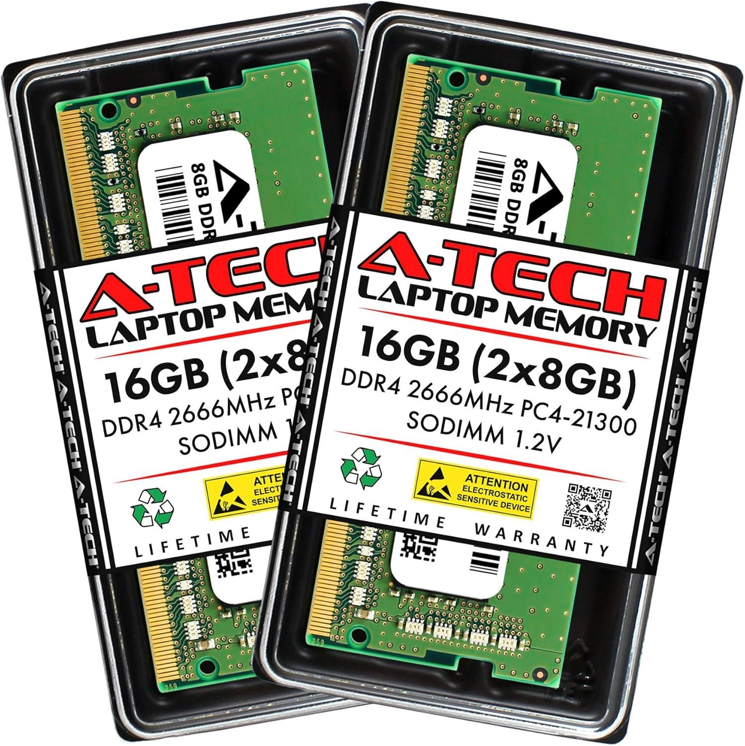 [해외] MSI GF65 Thin 9SEX GF75 10SCSR 10UEK GL62 6QF GP72 7RE Leopard GS75 Stealth 인텔 9세대용 ATech 16GB 키트(2x8GB) RAM DDR4 2666MHz PC421300