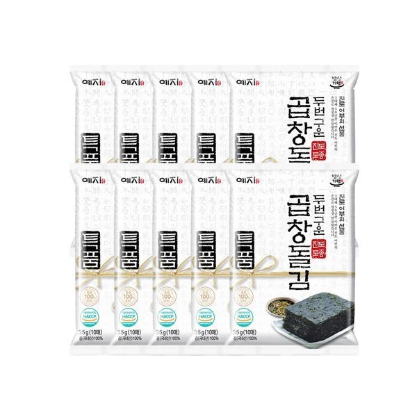 [하프클럽]두번구운 진도 토종 특곱창돌김 35g(10매) x10봉
