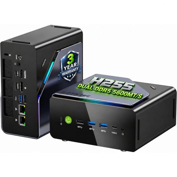 GMKtec [해외] GMKtec 게이밍 미니 PC AMD 라이젠 7 H255 <b>8745HS</b> 업그레이드 32GB DDR5 1TB SSD 데스크탑 컴퓨터 3개 M.2 2280 확장 슬롯 오큘링