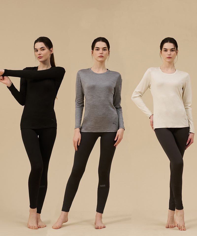 PUMA BODYWEAR 푸마 PUMA BODYWEAR 3SET 엠보 기모 웜패널 웜웨어 세트 여성용 JTI668
