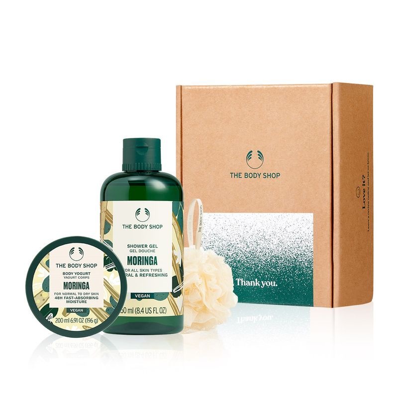 매장정품 THE BODY SHOP 모링가 샤워젤&바디 요거트 선물세트 (888104)