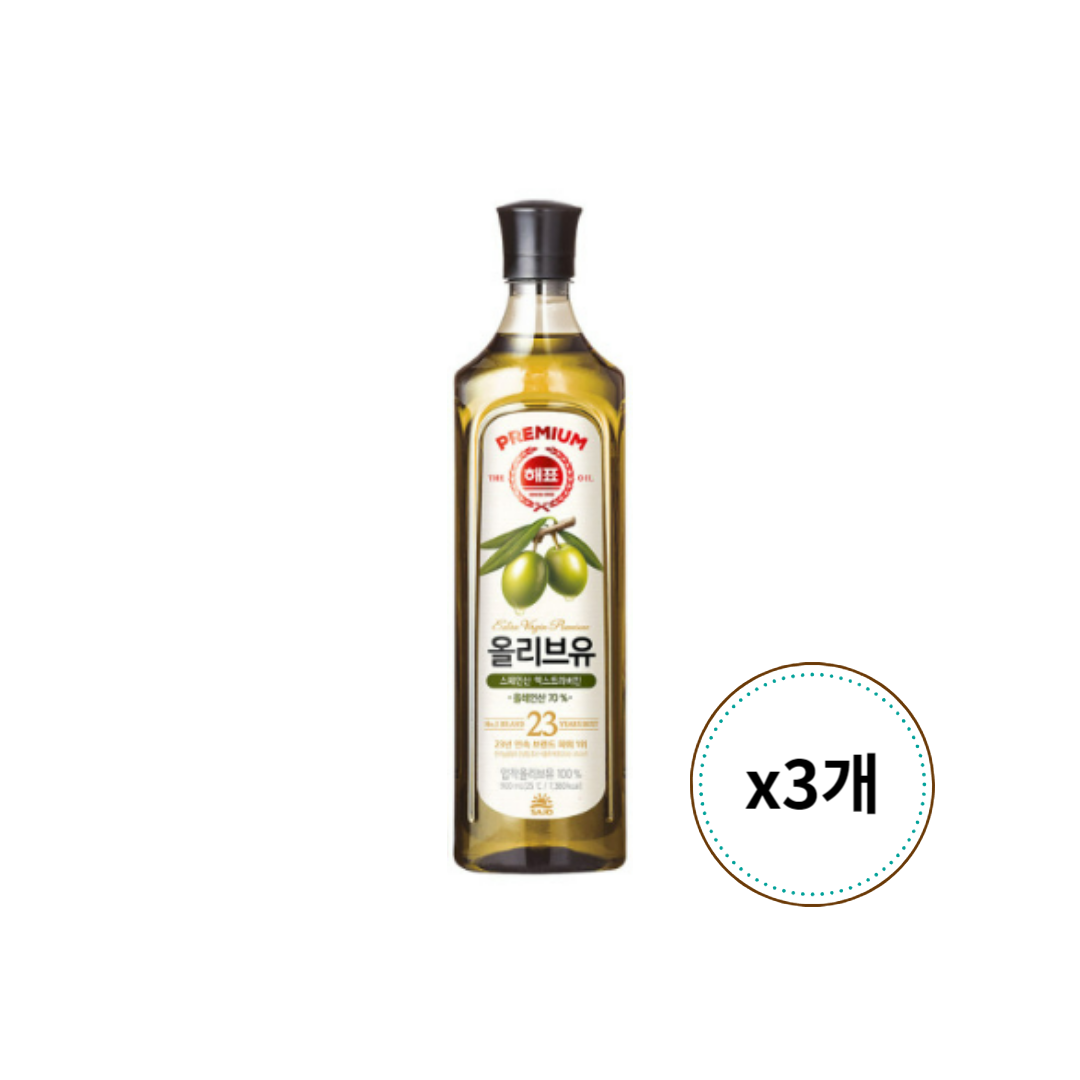 사조대림 해표 압착 올리브유 900ml x 3개