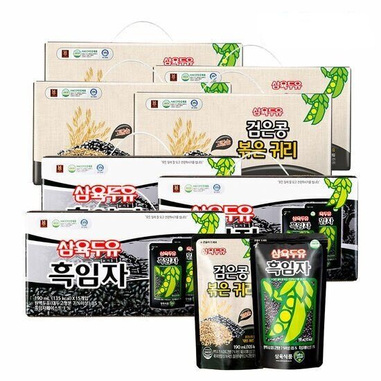 [패션플러스][삼육두유][무료배송] [삼육두유] 삼육두유 검은콩 볶은귀리 60팩 + 흑임자두유 45팩 (총105팩)