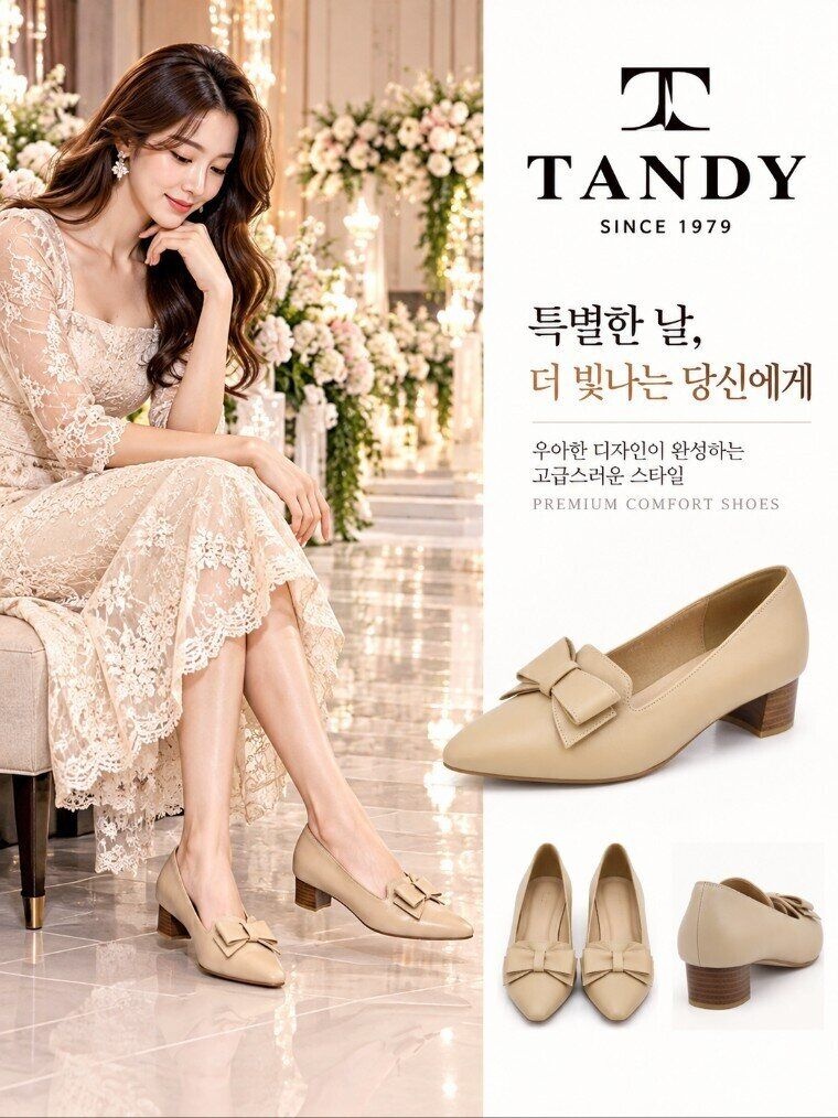 탠디 탠디 [모다아울렛][탠디]여성 구두 4cm 리본장식 펌프스 1AG2R3W035JGDE1_SH 시흥점