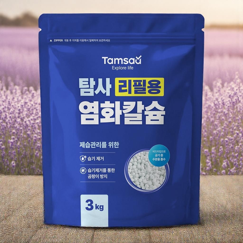 탐사 제습제 방습제 소용량 염화칼슘 리필 3kg 1개