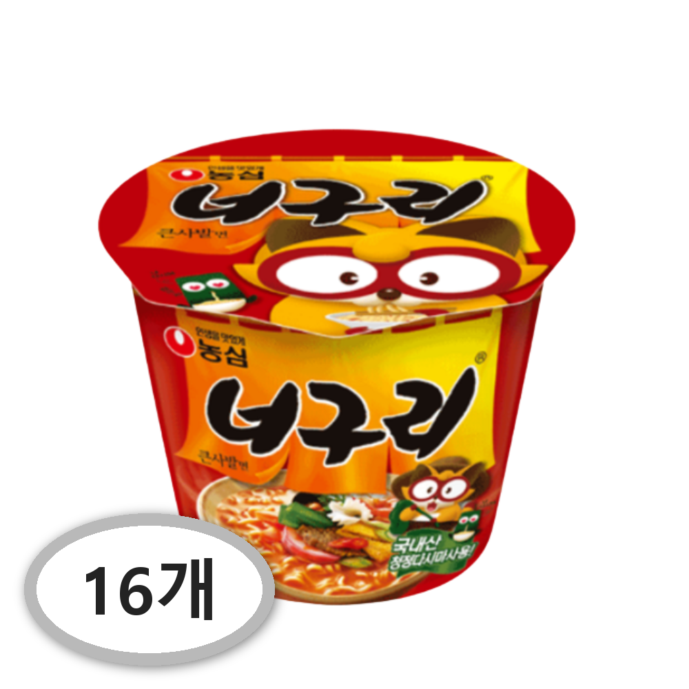 너구리 큰사발면,111g 16개