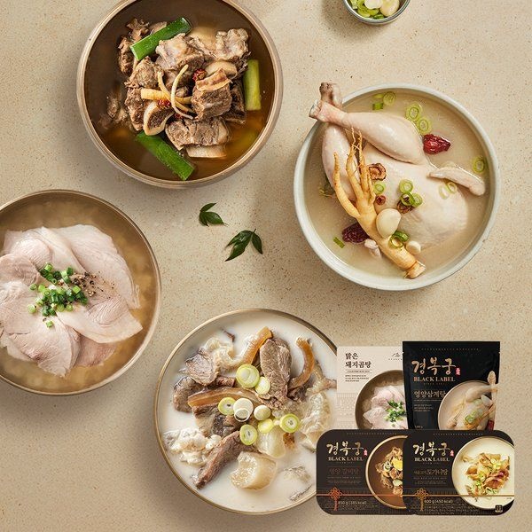 경복궁 한끼 구성 (영양삼계탕 1개+영양갈비탕 1개+사골고기도가니탕 1개+맑은돼지곰탕 1개)상품명수정