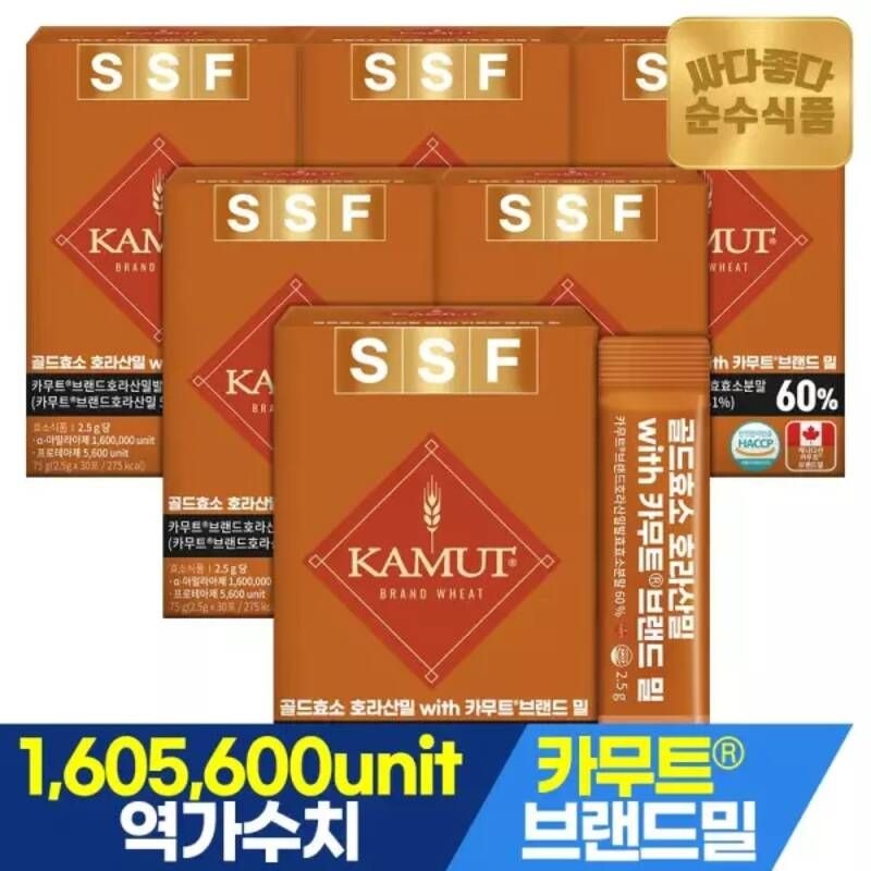 [160만역가수치]순수식품 골드 카무트효소 6박스(180포) 브랜드밀 호라산밀 카뮤트