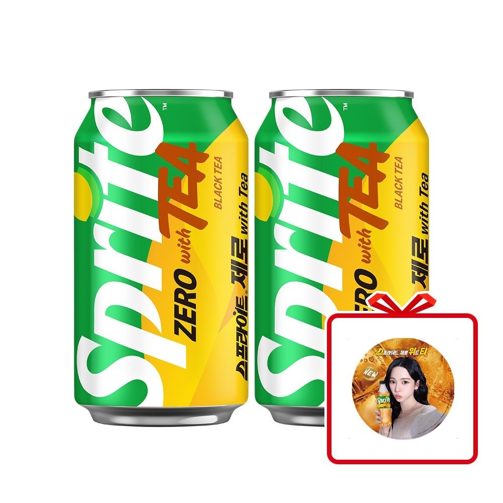 스프라이트 제로 With Tea CAN 350ml 24개 + 카리나 부채 (옵션선택)