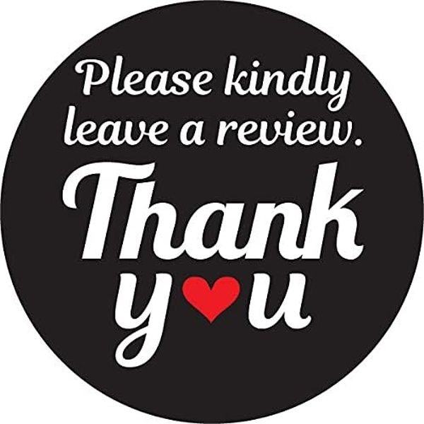 의 집 리뷰를 남겨주세요 감사 아마존 이베이 Etsy Shopify에 호환되는 1000 검은색 1 원형 포장 라벨 스티커 감사. 제