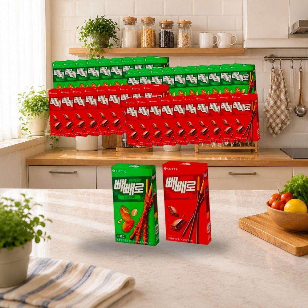 롯데웰푸드 빼빼로 아몬드, 37g, 20개 + 초코 ,55g ,20개