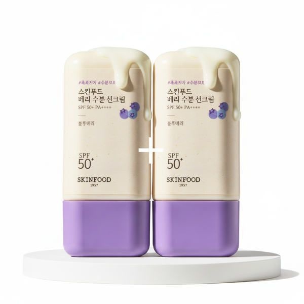 [수분물떡선/화잘먹] 스킨푸드 베리 수분 선크림 더블기획