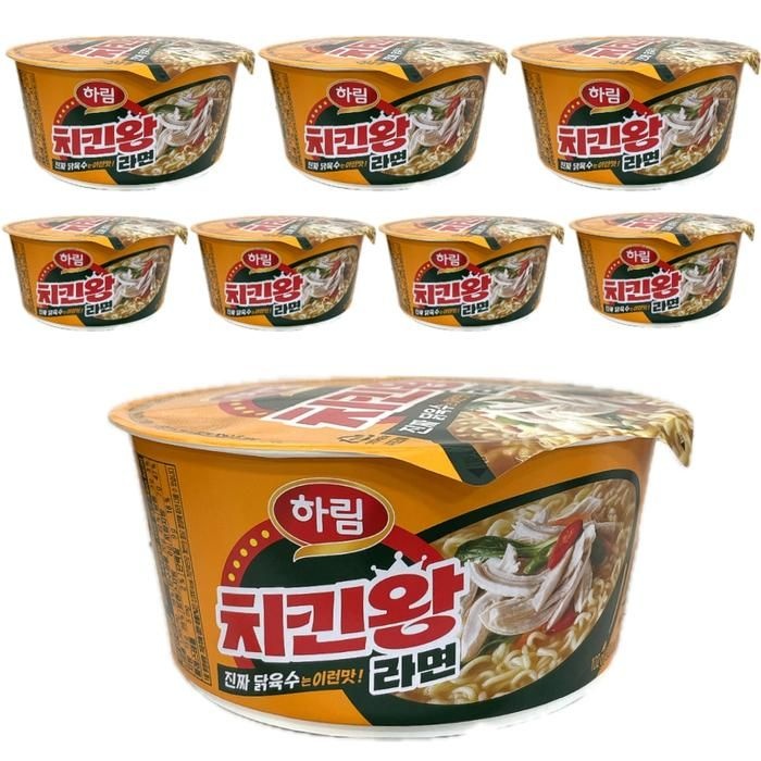 하림 치킨 왕 라면 컵 102g 8개