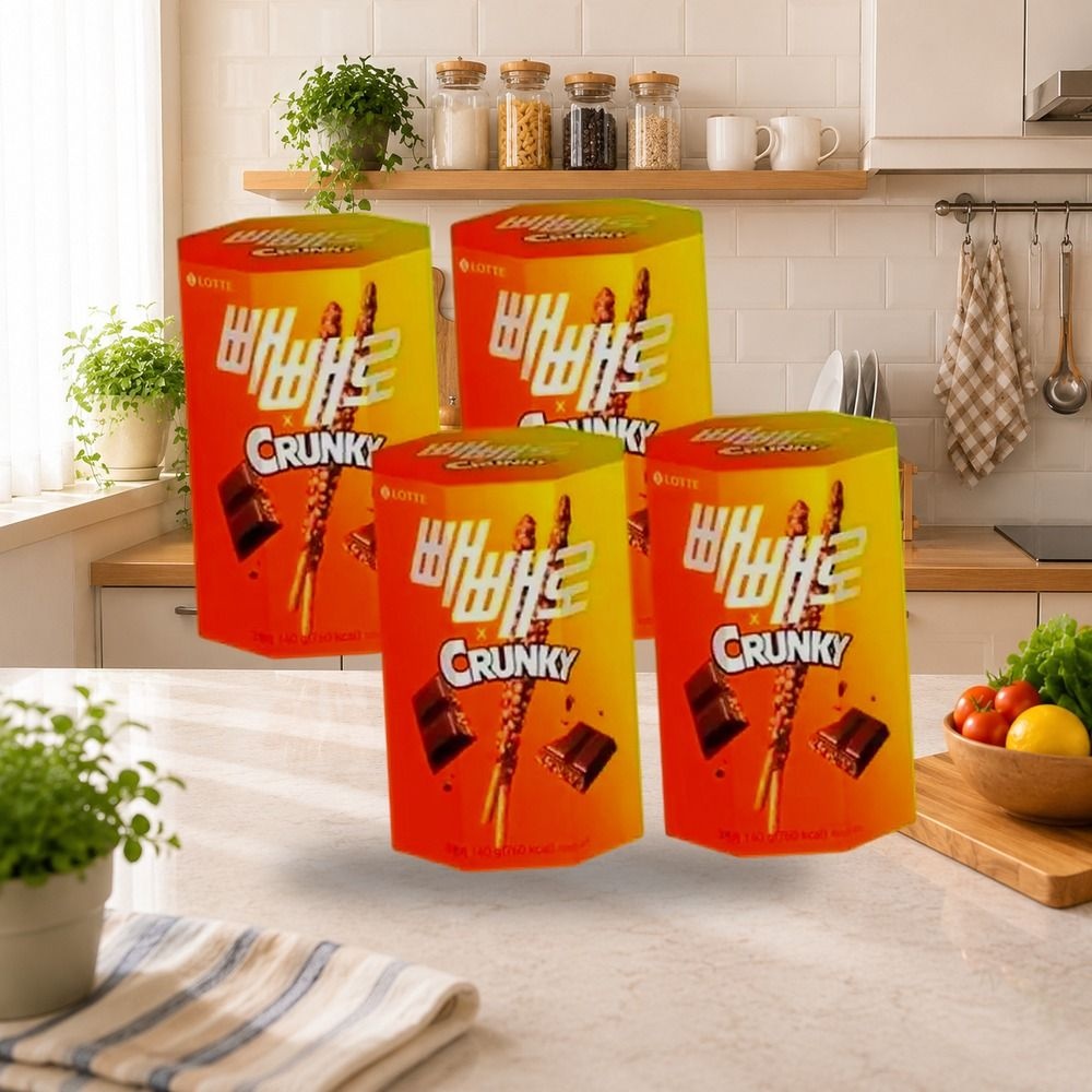 롯데웰푸드 빼빼로 크런키, 140g, 4개
