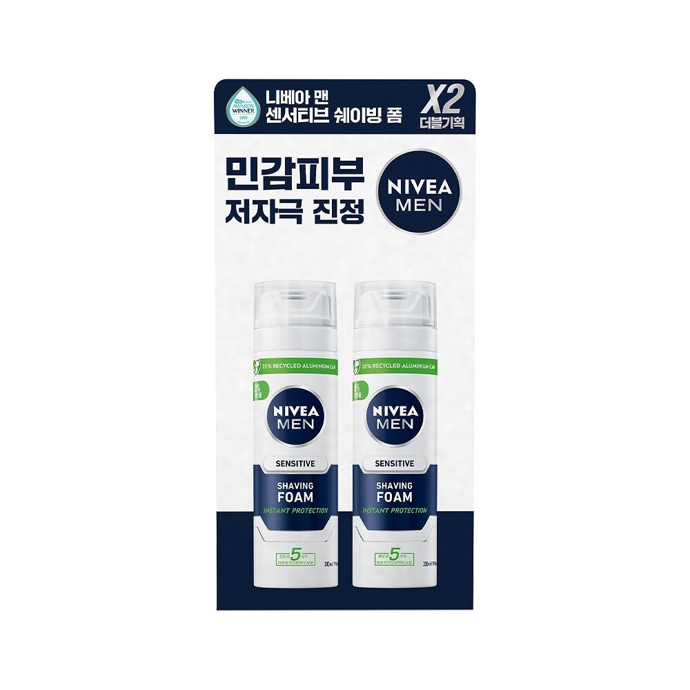 니베아 맨 센서티브 쉐이빙 폼 더블 200ml+200ml 3473432
