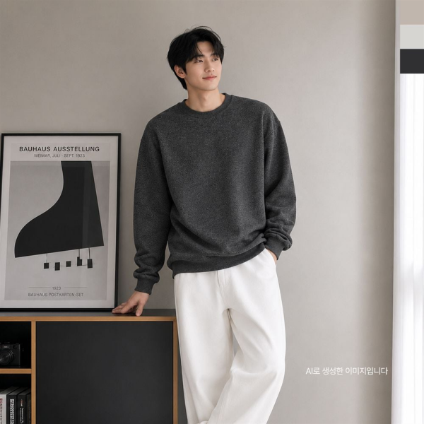 블루모드제휴사 [엄지척] 남성 TR 스판 긴팔 티셔츠 밑단 스트링 오버핏 라운드 맨투맨 GAA <b>3000M</b>