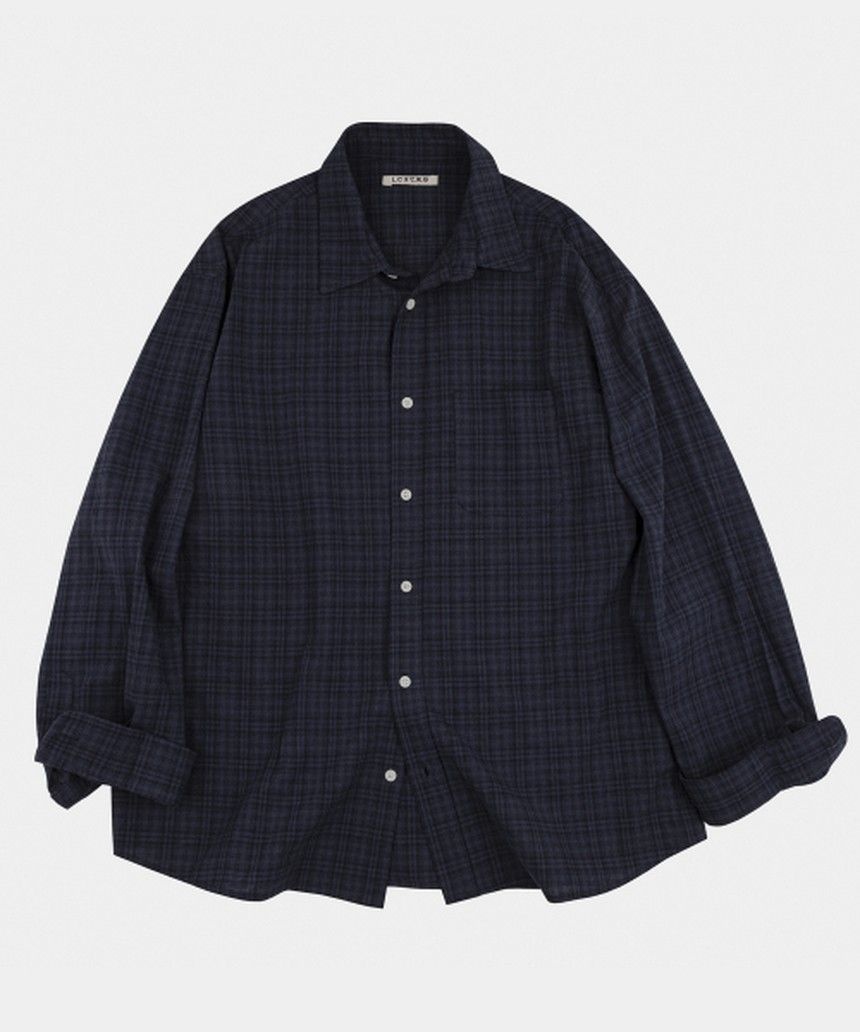 레테르코모 레테르코모 시티팝 프렌치 체크셔츠 다크네이비 City Pop French Check Shirt Dark Navy