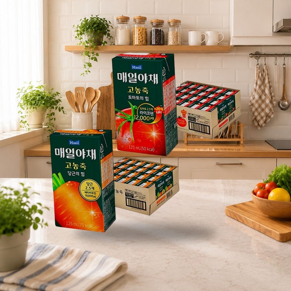 매일야채 고농축 토마토의힘, 125ml, 24개 + 고농축 당근의힘, 125ml, 24개