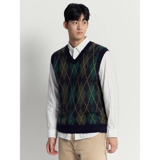 빈폴멘 아가일 베스트 네이비 BC5X51C54R