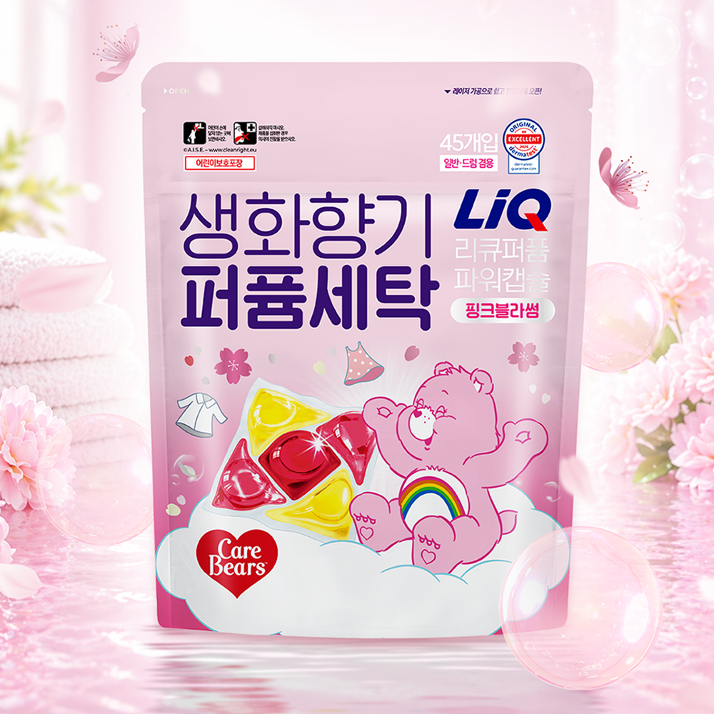 리큐X케어베어 퍼퓸파워캡슐 핑크블라썸 45입
