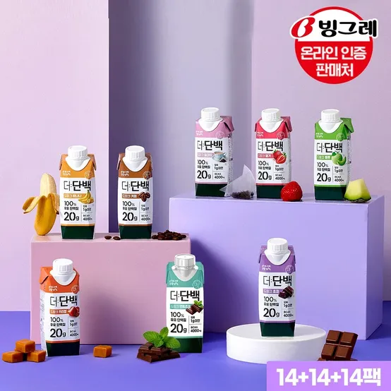 빙그레 더단백 드링크 8종 250ml 14팩+14팩+14팩 /단백질/운동/프로틴