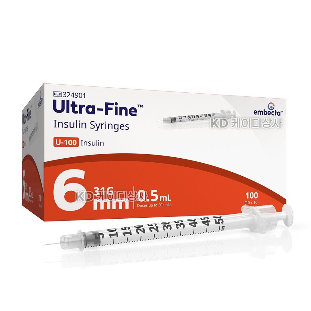BD 엠벡타 울트라파인 인슐린주사기 0.5cc 31G 6mm 100개입 (324901)