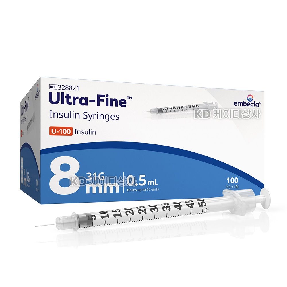 BD 엠벡타 울트라파인 인슐린주사기 0.5cc 31G 8mm 100개입 (328821)