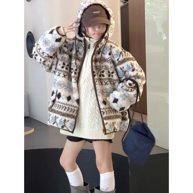 베이비맥스 노르딕 패턴 양털 패딩 자켓 R28402
