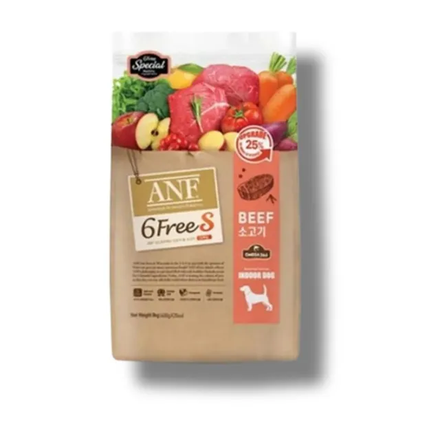 ANF 식스프리 에스 소고기 8Kg 인도어 독 반려견 강아지 피부 사료 6FREE S