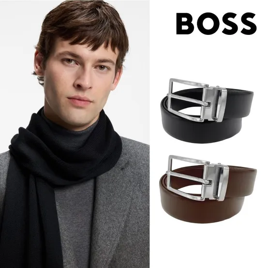 [딜크릿] 휴고 보스 BOSS 로고 키퍼 이탈리안 가죽 벨트 50529898-001