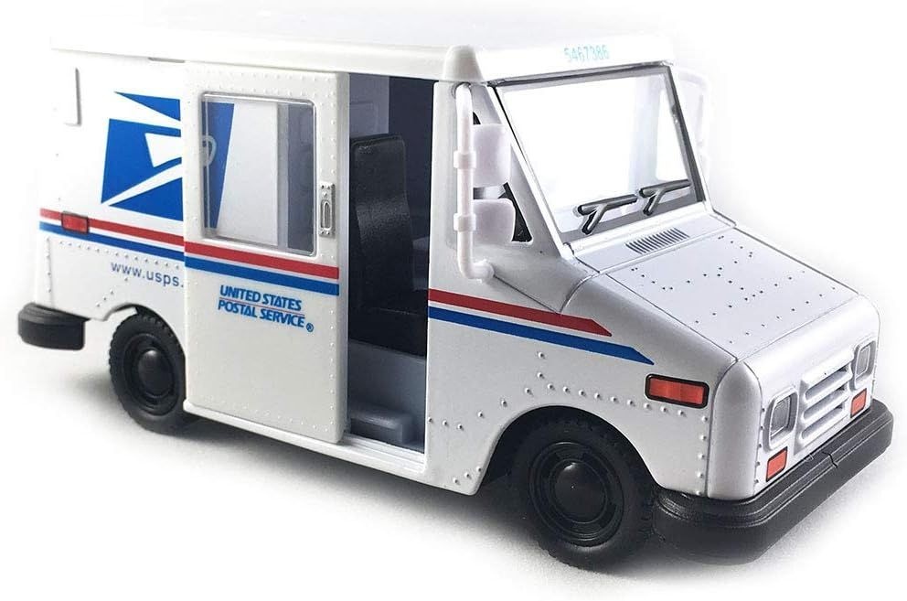 [해외] KiNSMART 미국 우편 트럭 USPS 1987 그루먼 LLV 1:36 스케일 다이캐스트 금속 5인치 모형