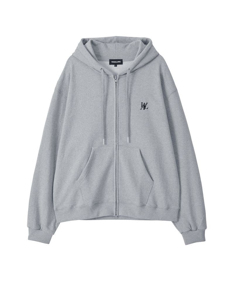 WOOALONG [11월 19일 배송] WOOALONG Signature hood zip-up - GREY