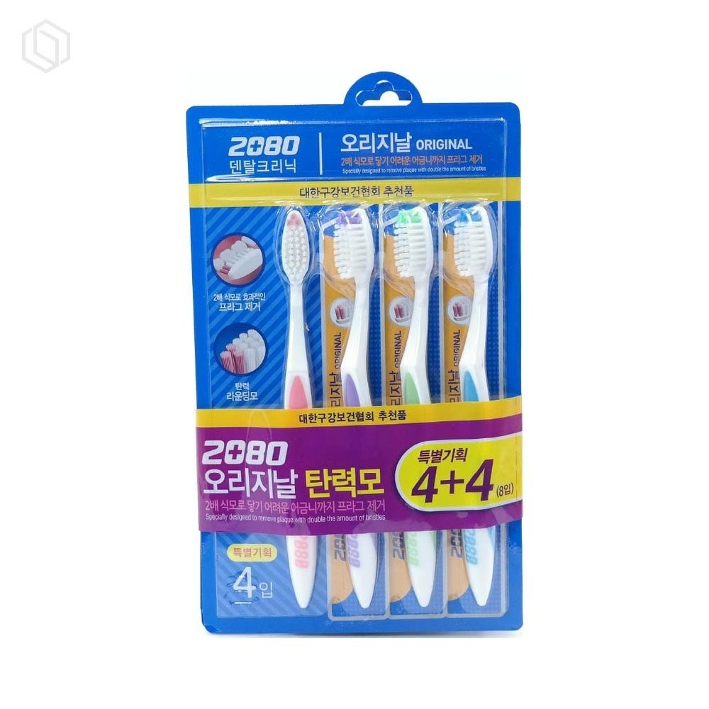 아큐만 루아르셀 애경 2080 오리지날 칫솔 8개입 탄력모 탄력모칫솔 양칫솔