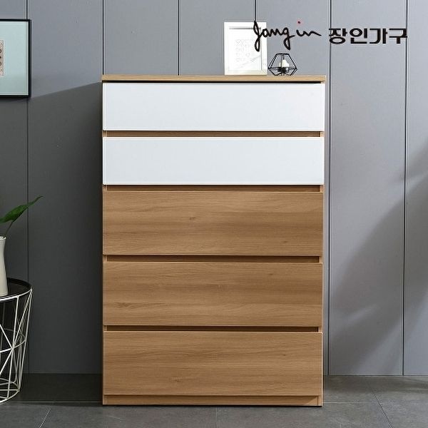 장인가구 (착불)[장인가구]첼로 800 5단 서랍장