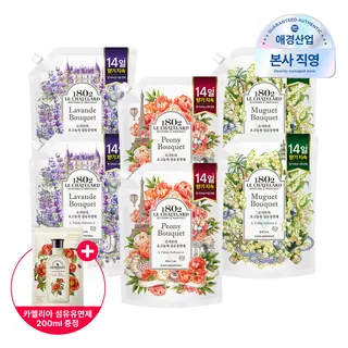 르샤트라1802 [포토리뷰500P]르샤트라 고농축 섬유유연제 부케 피오니/라벤더/뮤게 1.6L*6개 (+섬유유연제 200ml 증정)