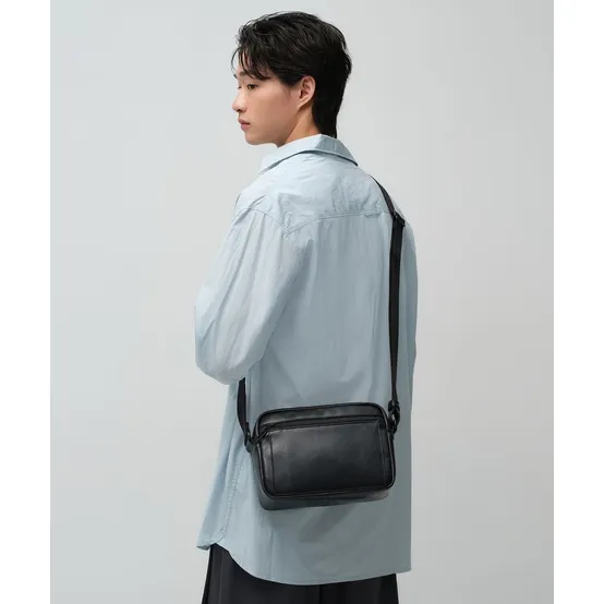 무신사 스탠다드 MUSINSA ANDARD 코티드 캔버스 미니 크로스백 블랙