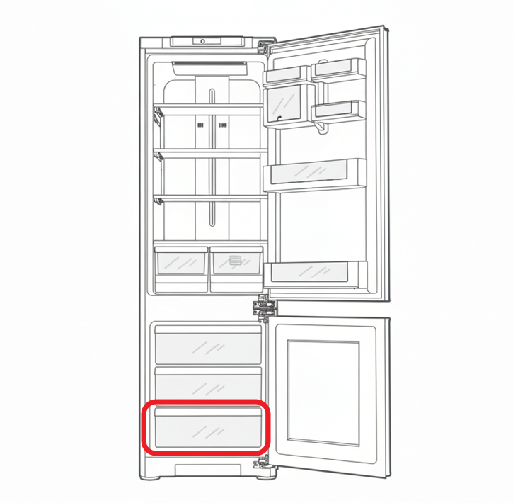삼성 정품 삼성 냉장고 <b>RL2640YBBEC</b> 냉동실 박스 서랍 최하단