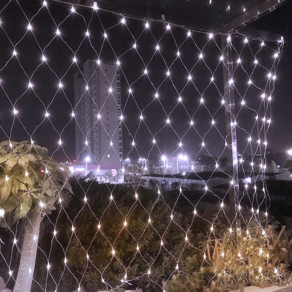 Tianmu Lighting Co.,Ltd / (주) 트리(Tree) LED 그물네트 지니전구 백색 200구 녹색선 1MX2M 전원잭포함 연결가능 트리전구 크리스마스조명 야외조명