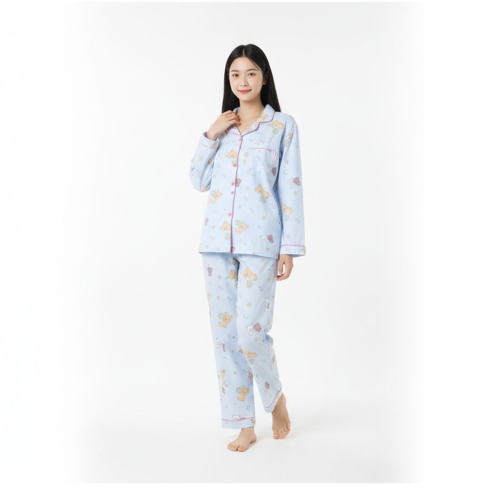 스파오 [리락쿠마] 긴팔 파자마(Light Blue)_SPPPG49U06