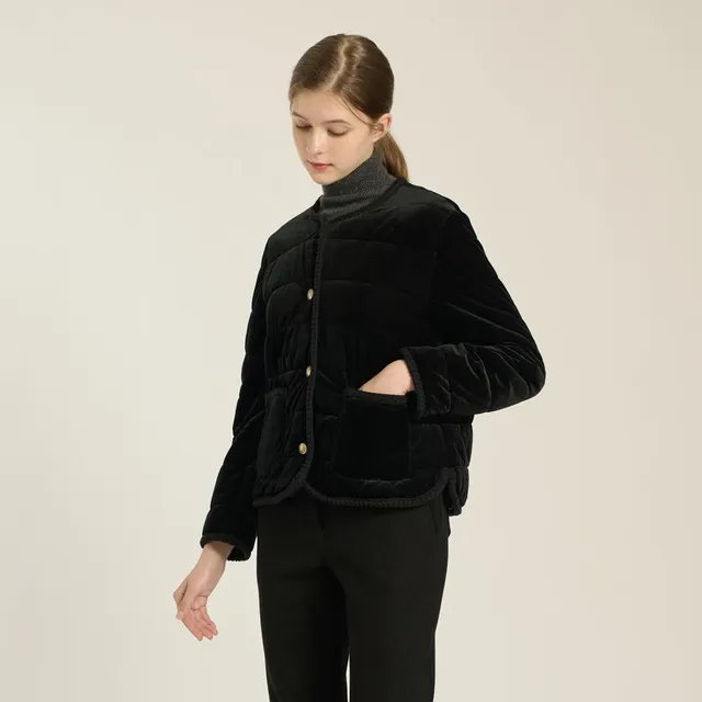 BCBG 벨벳퀼팅 점퍼 (B5WAR190)