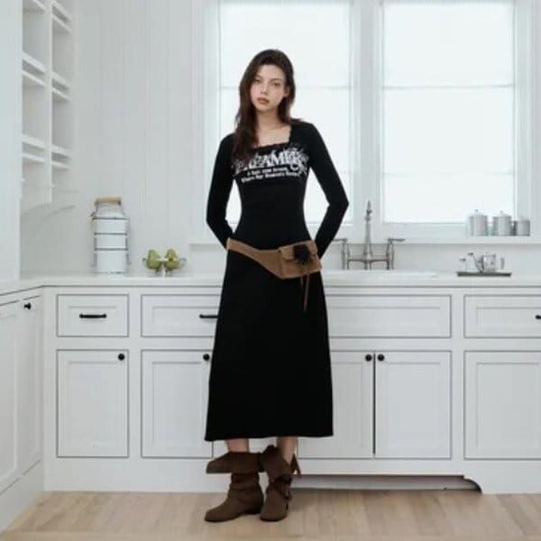 에고이스트 에고이스트 BLUE LABEL 스퀘어넥 레이스 롱 원피스 ES3OOP01 <b>854043</b>
