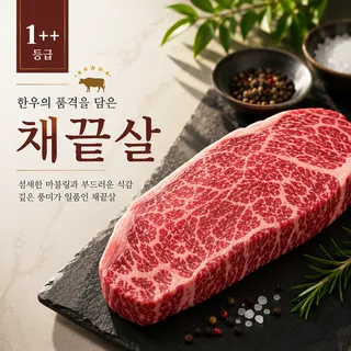 [정든정육점] 1++등급 한우채끝살 600g