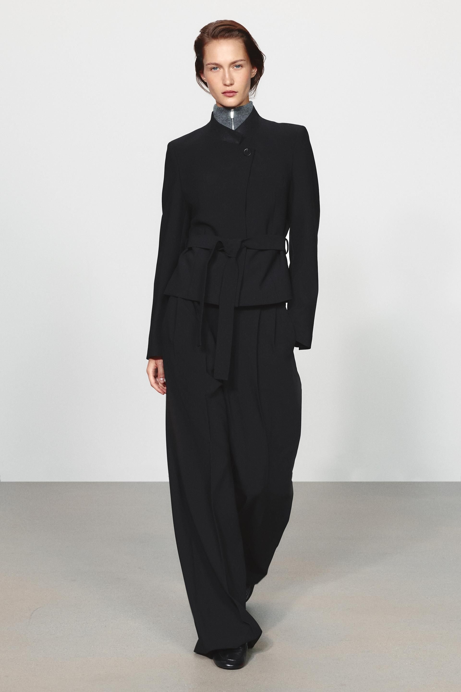 ZARA [매장정품] ZARA ZW 컬렉션 벨트 믹스 칼라 블레이저 - 블랙 6011/241/800 LTV1CJF E8OD11D