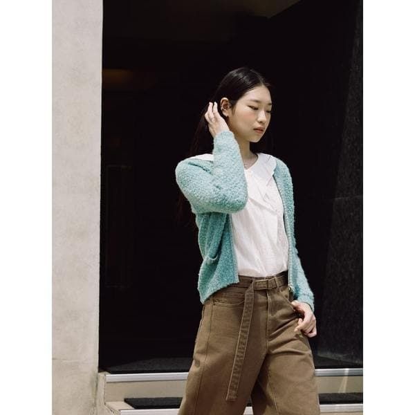 빈폴레이디스 빈폴레이디스 B. my 알파카 혼방 니트 집업 카디건 라이트 그린 BF5X5AN01L Q6R9S2T4 L7M3N8P1