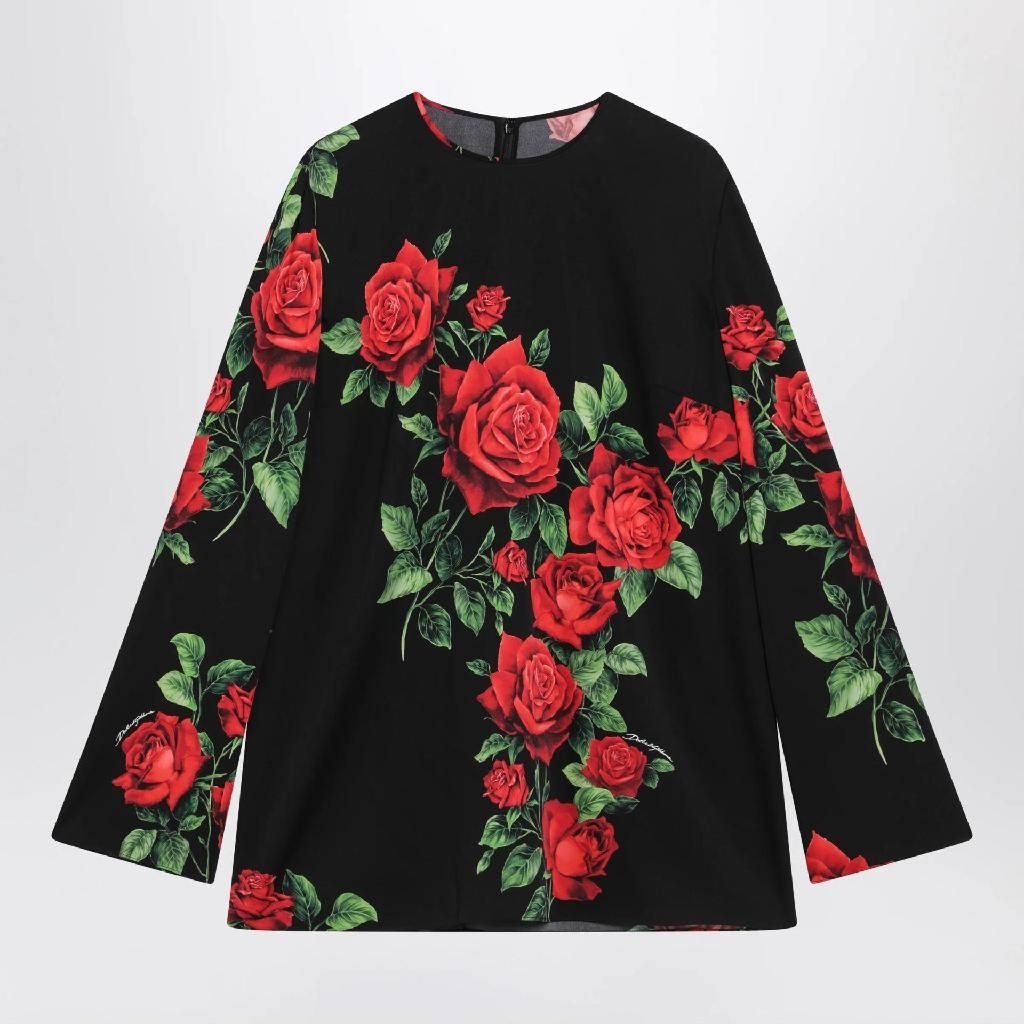 돌체앤가바나 [해외] 돌체앤가바나 Silk blouse with floral print F7BU0TFSA9R/XN_DOLCE-HN6EJ_102-46 Black  [관부가세포함]