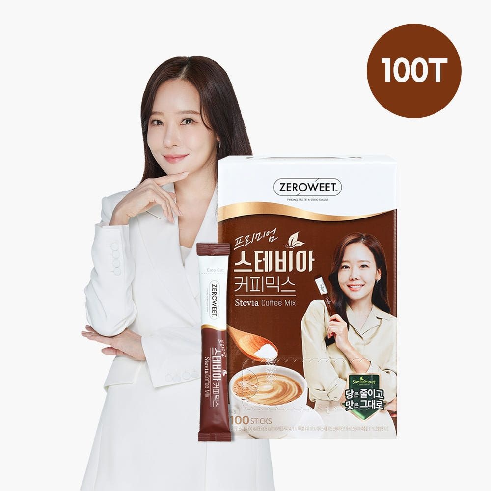 [펄세스] 제로윗 프리미엄 스테비아 커피믹스 소유진 커피 100개입, 1개